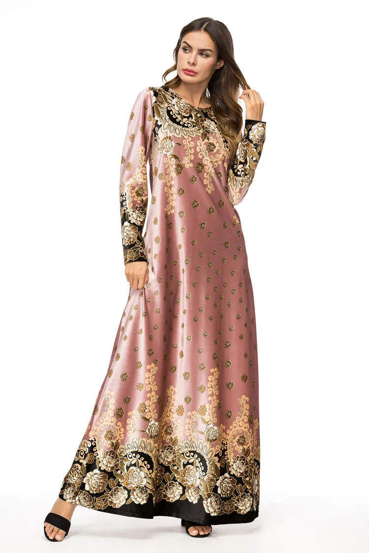 BNSQ золото бархат горячая штамповка платье Кафтан Исламская одежда Турция арабский с длинными рукавами макси платье абайя платье из Дубая