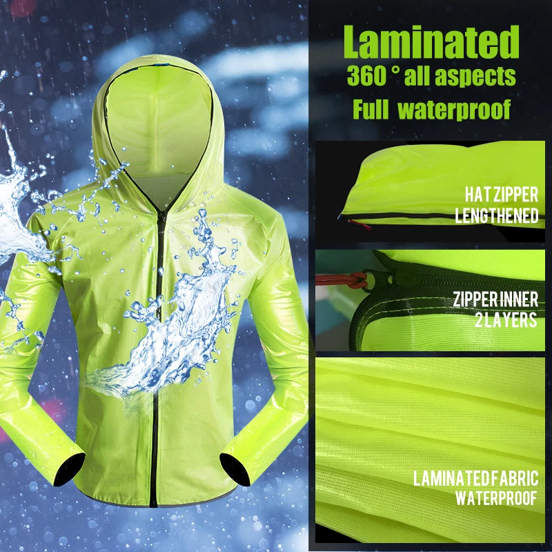 QUESHARK Women Men Waterproof Cycling Jacket Sets Riding Rain Coat MTB Bicycle Road Bike Rainwear Against Heavy Rain