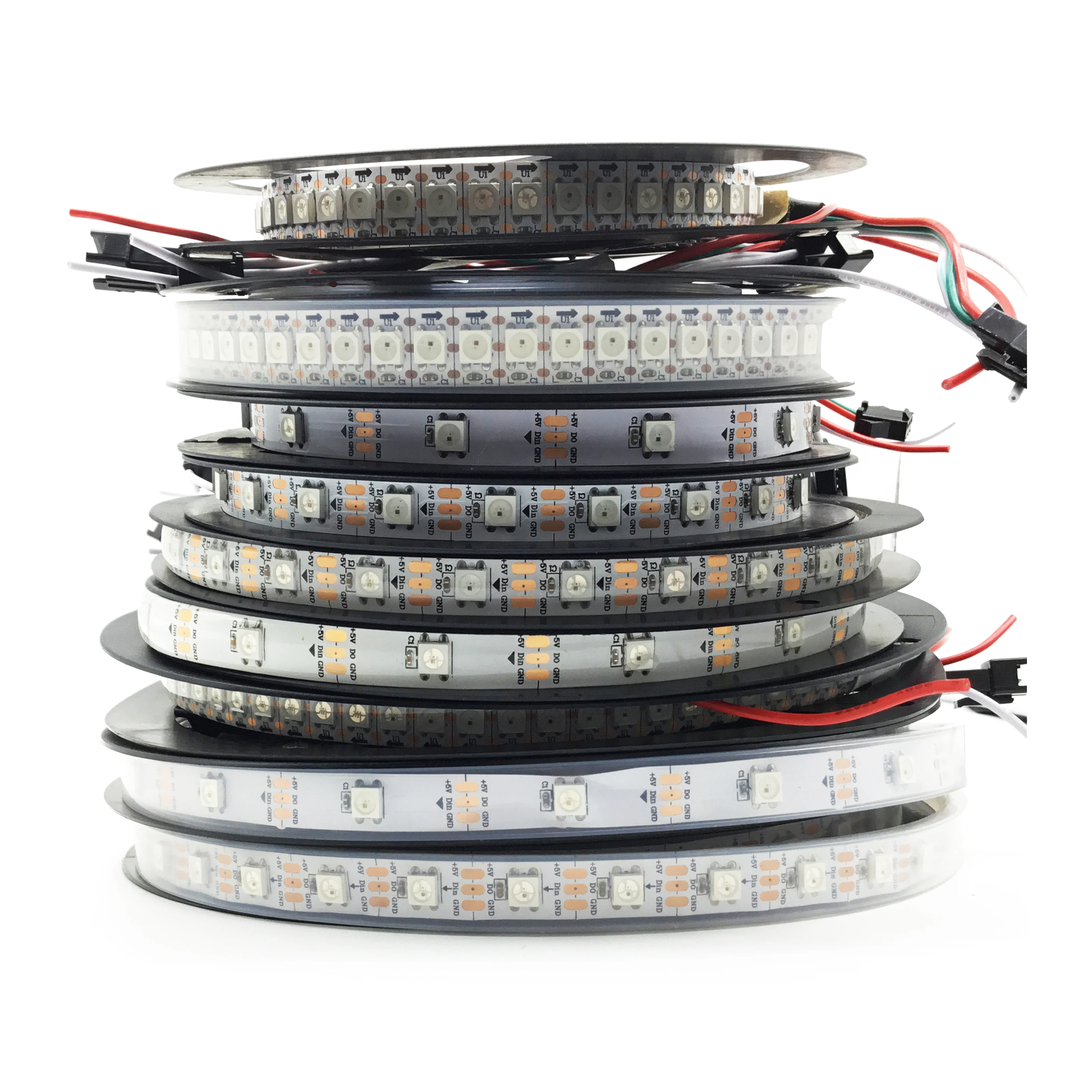 WS2812B WS2812 RGB светодиодный светильник водонепроницаемый индивидуально адресуемый умный RGB светодиодный светильник для украшения дома 1 м 2 м 3 м 4 м 5 м
