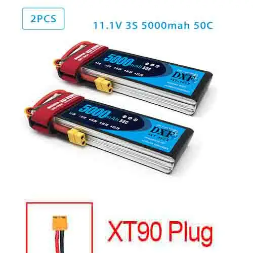 2PCS5200 XT90 2 шт. DXF Lipo Батарея 2S 3S 7,4 V 11,1 V 6500 мА/ч, 5200 мА/ч, 60C 120C 50C 100C AKKU LiPo Батарея для Rc вертолет RC автомобиль Лодка - Цвет: 2PCS5200 XT90