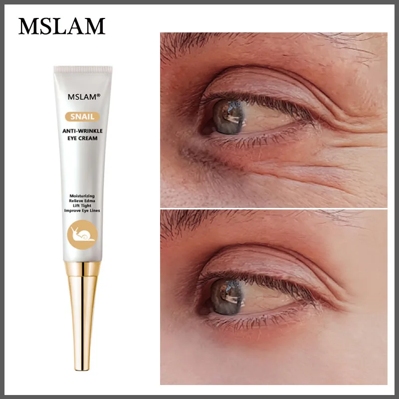 

MSLAM Snail Anti-Wrinkle Eye Cream Improve Fine Lines Remove Eye Bags Anti Aging Moisturizing Primer Lifting Firming Eye Cream