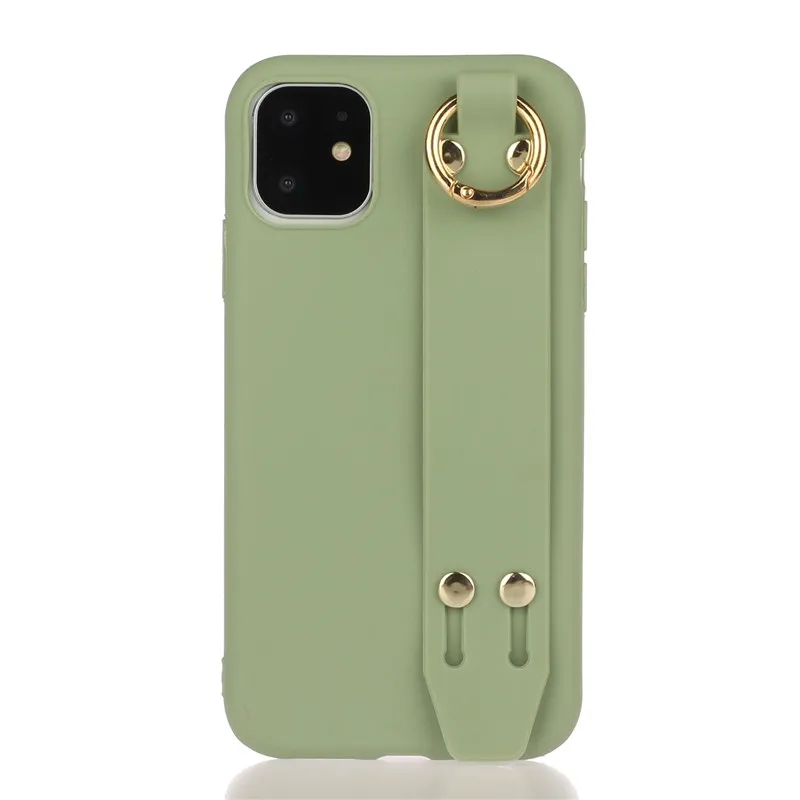 G Чехол для телефона с ремешком на запястье для iphone 11 11Pro Max XS Max XR, чехол конфетного цвета чехол для iphone 8 7 Plus X 6 6 S, чехол с браслетом - Color: G