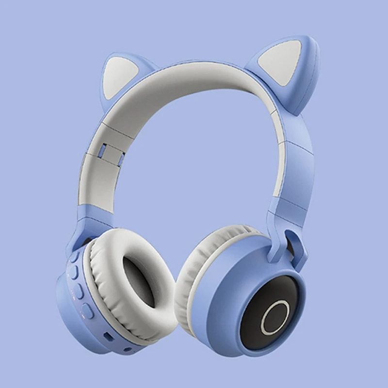 Pink Cat Ear Wireless Bluetooth Headphones Kid Foldable Stereo Sound Headset Kids Earphone For Boys Girls Lovely Gift