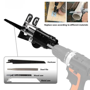 

Reciprocating Saw Attachment Change Electric Drill Into Reciprocating Saw Jig Saw Metal File For Wood Metal Cutting Fast ship