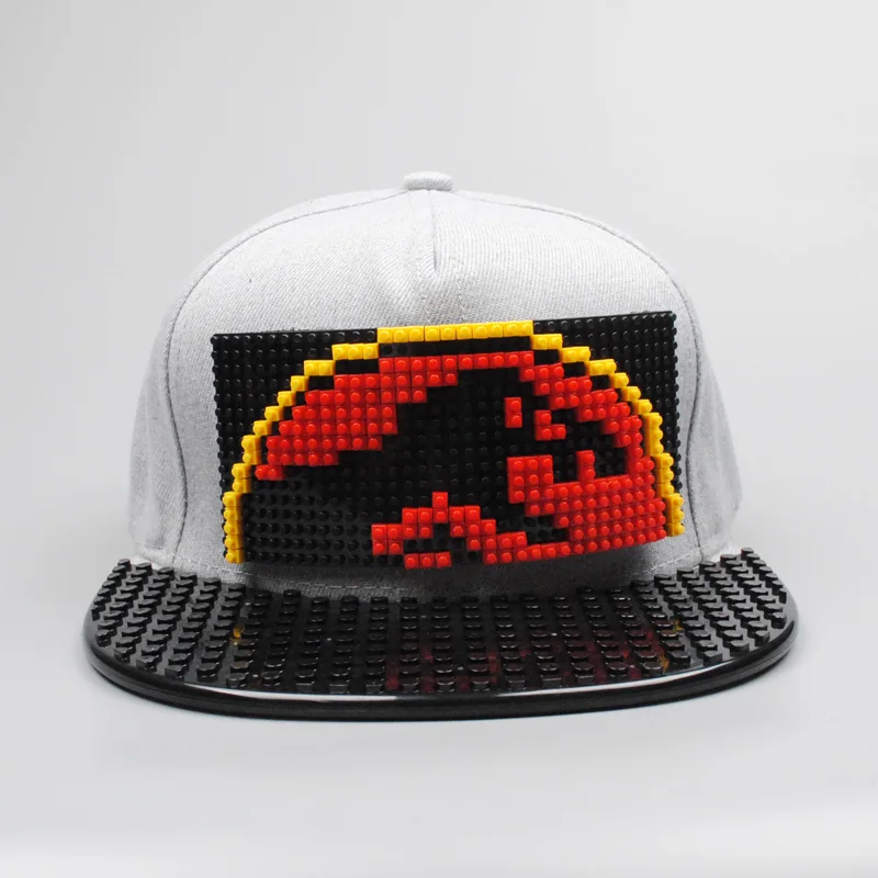 Новые головоломки игры блоки DIY лего бейсбольная шляпа Боб Марли пиксели супергерой папа шапки Snapback кепки для мужчин и женщин Съемный - Цвет: c12