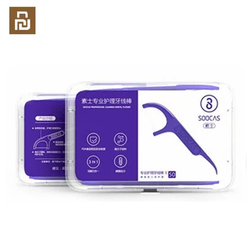 

50pcs/box Youpin Soocare Professional Superfine DentalFoss Ergonomic Design FDA Testing Food Grade Tooth Clean Accessory