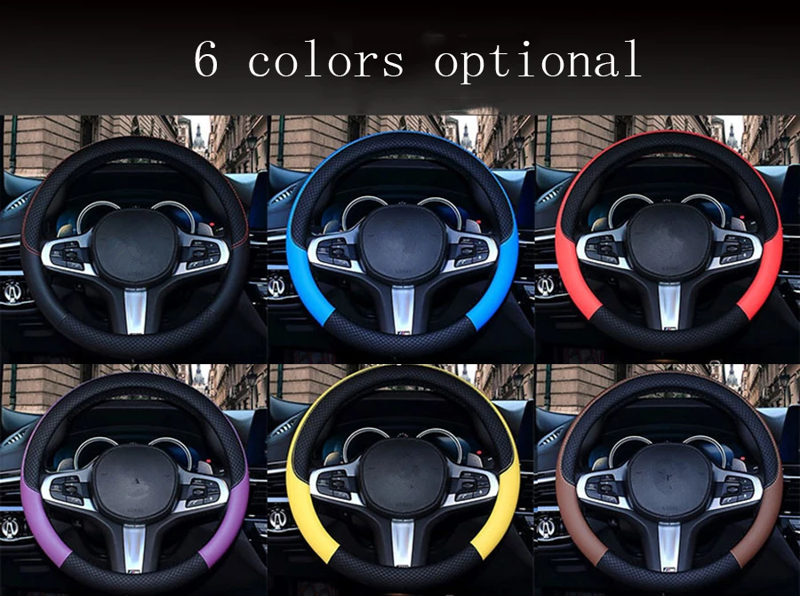 Спортивный кожаный чехол рулевого колеса автомобиля для Infiniti Acura DS Lincoln Tesla Jac JEEP автомобильные аксессуары для 37 см-38 см