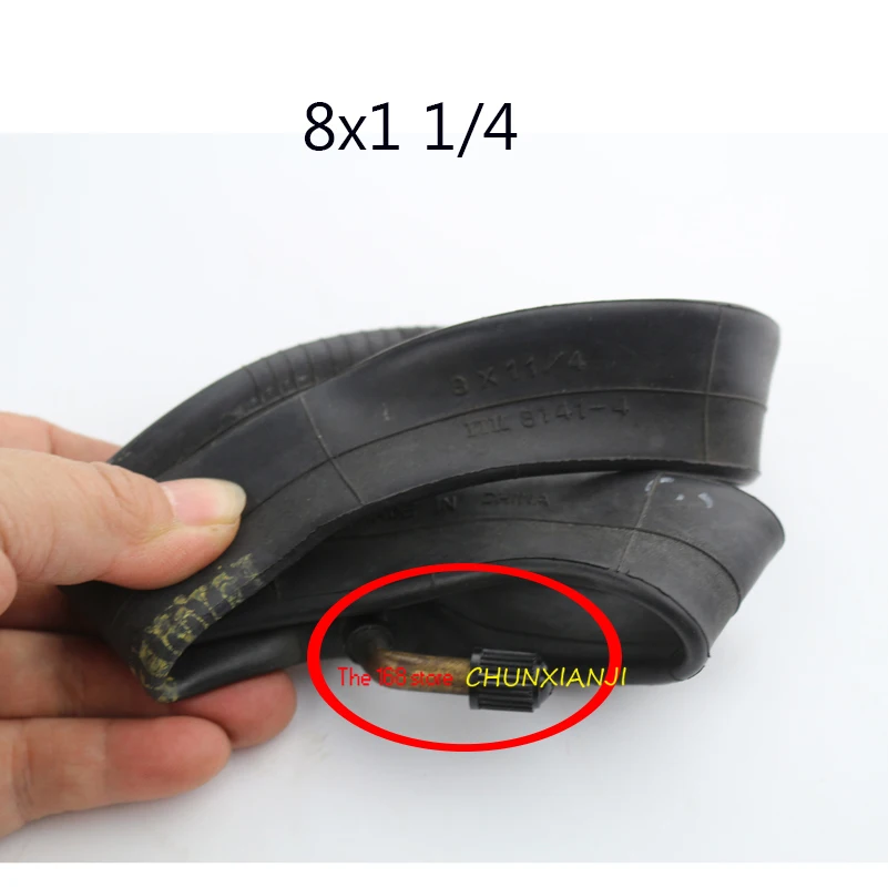 Good quality 8 Inch 8X1 1/4 Scooter Inner Tube With Bent Valve Suits A-Folding Bike Electric / Gas Scooter Tube 8*1 1/4