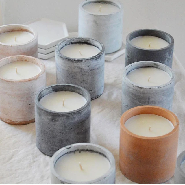 Candle Vessels Lids Wholesale  Concrete Candle Jar Manufacturer - Concrete  Candle - Aliexpress