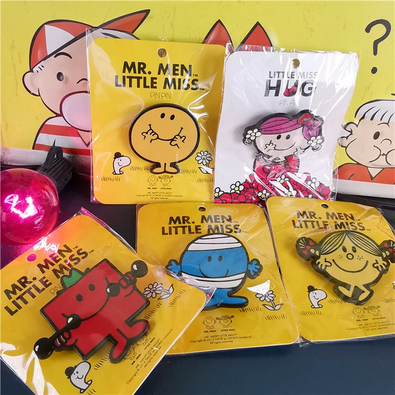 Anime Kawaii Mr.Men and Little Miss Alloy Brooch Badge Model Boy Girl Kids Toys Gift Collection |