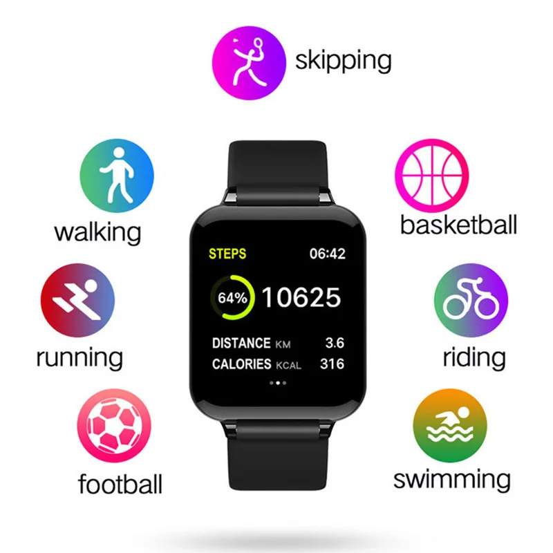 B57 Waterproof Smart Watches Heart Rate Monitor Blood Pressure Functions Sports Smartwatch for Wome - 4000238694145