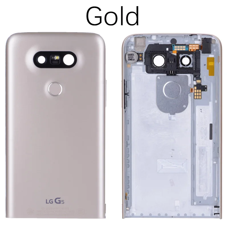 Для LG G5 задняя крышка батарейного отсека для LG G5 H850 h840 H830 задняя Батарейная Дверь Корпус полная сборка+ объектив камеры+ отпечаток пальца