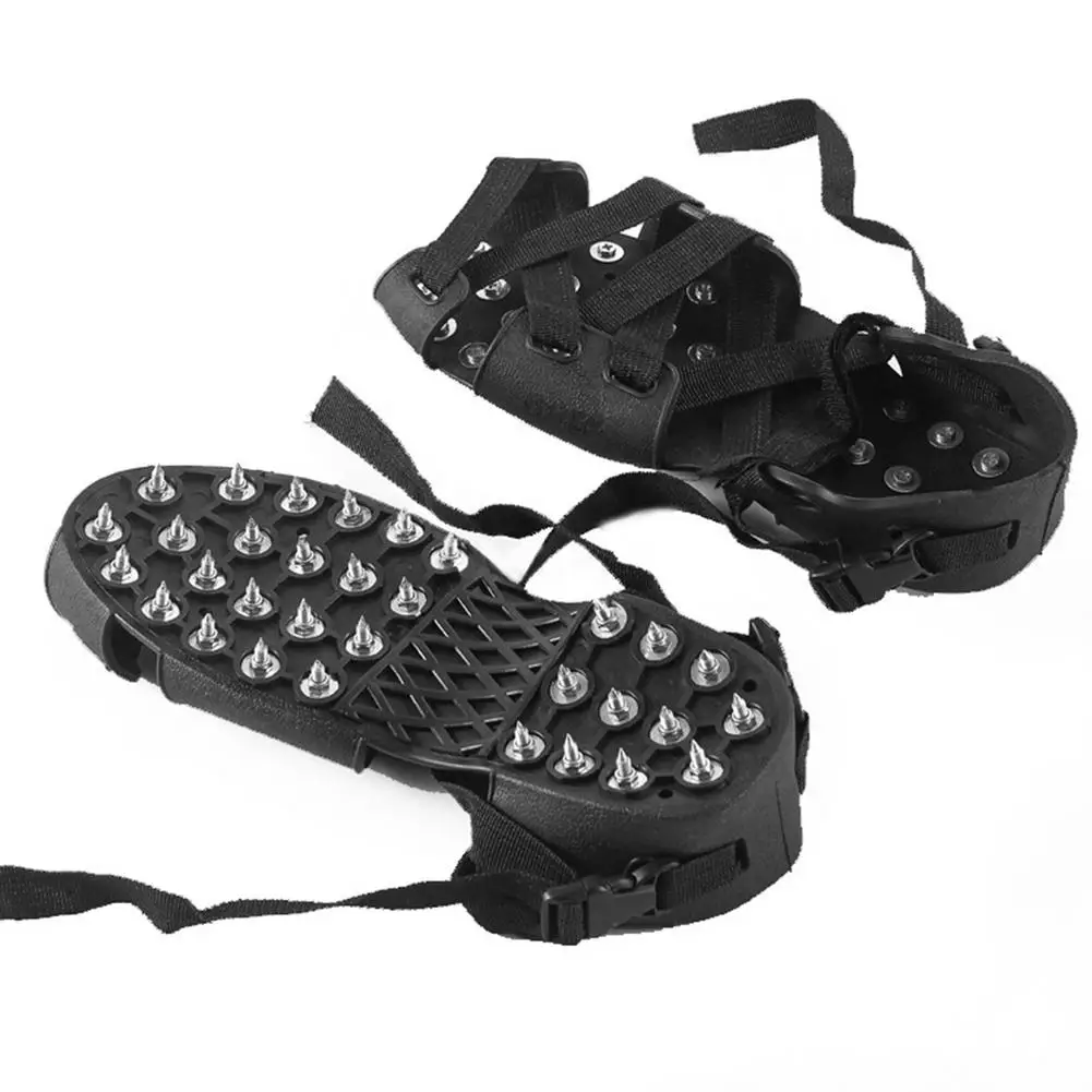31X12cm Fly Fishing Waders Ice Fishing Shoes Climbing Crampons Outdoor Walk Antiskid Shoes Steel Non-Slip Nails Shoe Covers