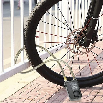 

Bike Lock,Anti-theft Security Wireless Remote Control Alarm Lock 4-digit Password LED Indication IP55 Waterproof Alarms Lock