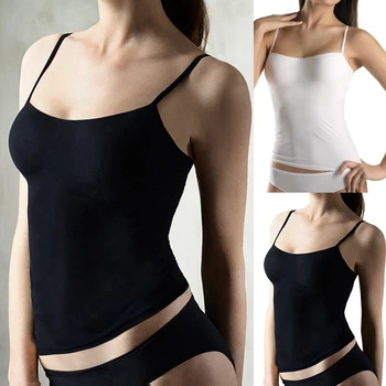 

Satin Women Thin Wild Solid Camis Vest Women Tank Tops Female 2020 Summer Sexy Strap Basic Tops Chiffon Sleeveless Camisole