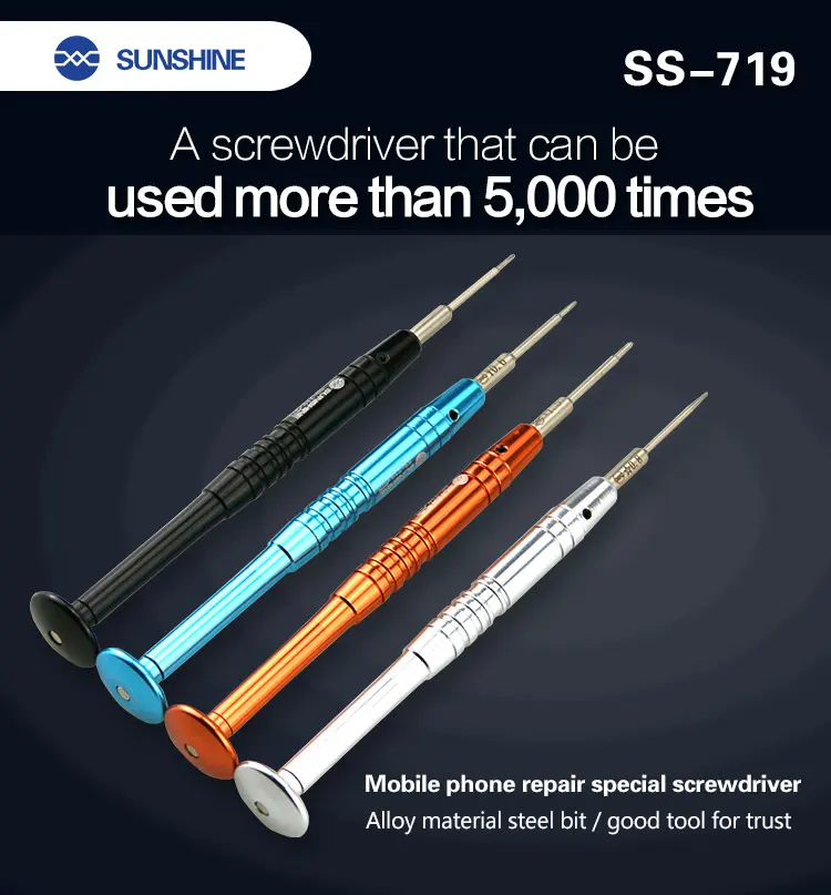 SUNSHINE SS-719 Professional Precision alloy steel Screwdriver Tool Kit for iPhone Sumsung Tablet Macbook Xbox Cellphone PC