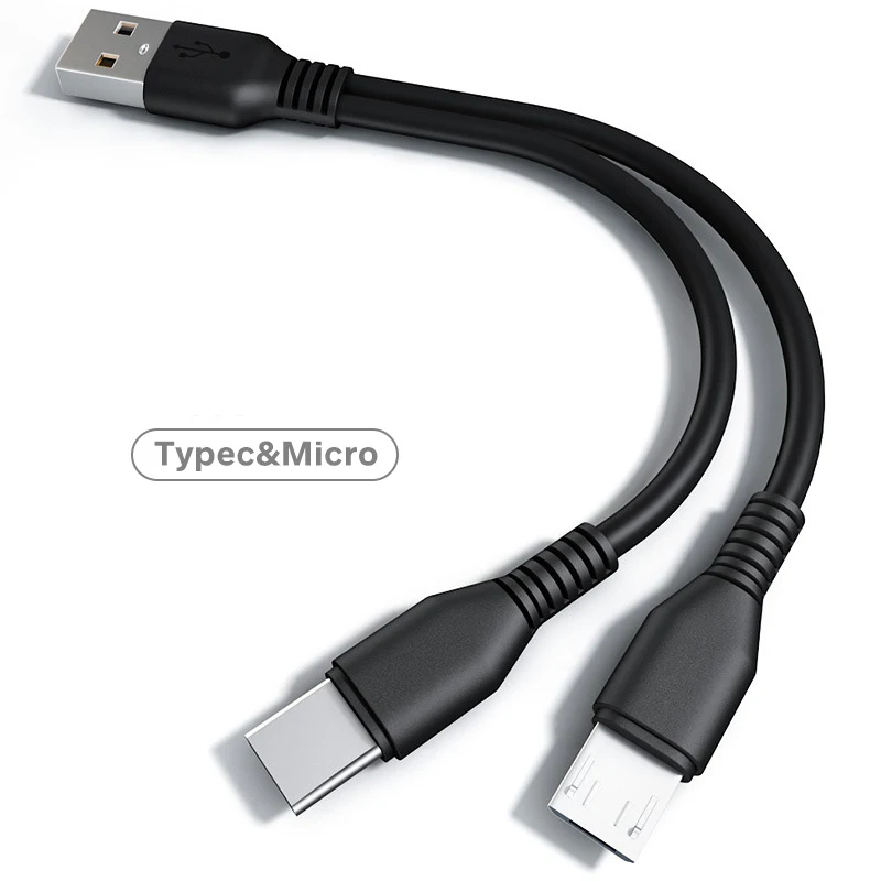 2 In 1 Micro USB C Cable Mobile Phone Charger Splitter Wire For Two Type C Micro Devices Charge Cord for Samsung S20 Xiaomi Mi9 iphone to hdmi cable Cables