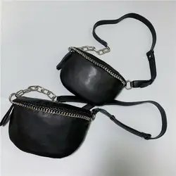 Натуральная кожа поясная сумка женская воловья цепь поясная сумка для женщин фирменный дизайн Роскошная нагрудная сумка для девочек