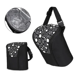 Sac à langer en tissu imperméable avec Membrane en aluminium, 18x10x22cm, pour maman, poussette, fourre tout multifonction avec impression noire 