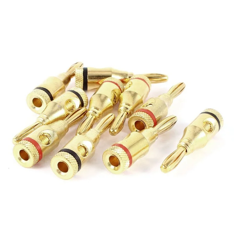 

Promotion! 10 x Black Red Drain 4 mm banana plug, high speaker audio video cable