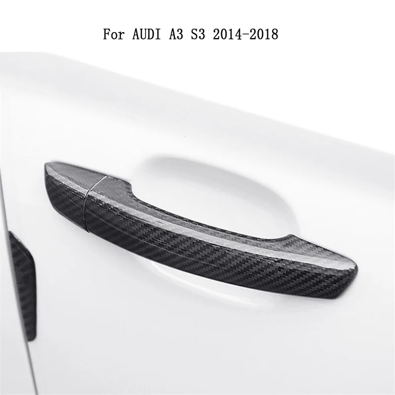 Для Audi Carbon Fiber Автомобильная дверная ручка для внешней отделки крышки для Audi A3 S3