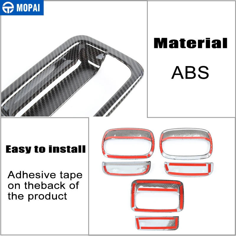 MOPAI Car Stickers for Suzuki Jimny JB74 Car Side Door Rear Tail Door Handle Decoration Cover for Suzuki Jimny 2019+ Accessories