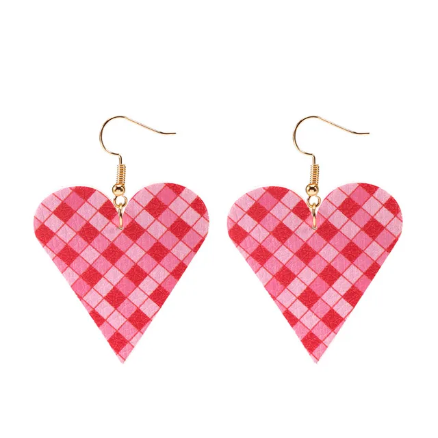 Love Heart Pendant Hollow Pu Leather Earrings New Dangle Earrings for women Valentine's Day Gift Wholesale valentine earrings T2195RTW60