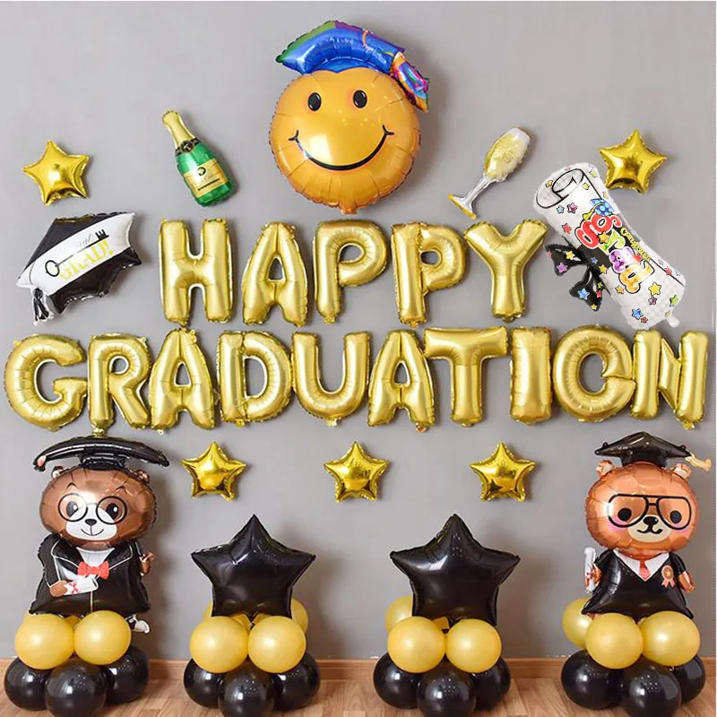 1 комплект шары из фольги с надписью happy grade вечерние украшения гелиевые в
