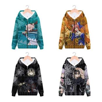 

3D Anime Zipper Hoodie The night of fate sweatshirts Men Zipper Hoodies Fateful night-cup of heaven 3D Hooded Boys/girls Outwear