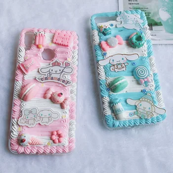 

DIY case for iPhone 7/8 plus 3D Cinnamoroll phone cover iP 6/6s X/XS MAX cute dog creamy handmade shell iP11 pro max candy food