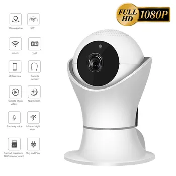 

1080P Wifi IP Camera 360 panoramic View Wireless Home Security Camera 2-way Audio 2MP 3D Navigation Network Camera Night Vision