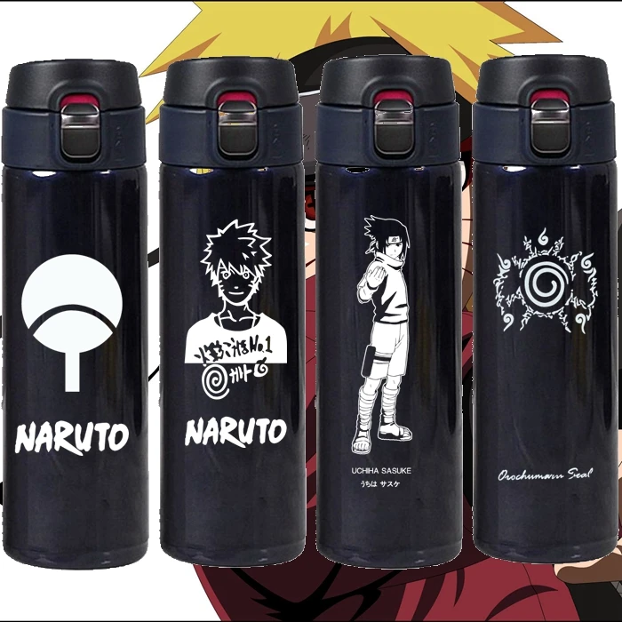 OUSSIRRO NARUTO Thermos Uzumaki Naruto With Cover Hatake Kakashi Thermos Uchiha Itachi Mugs Cup Gift
