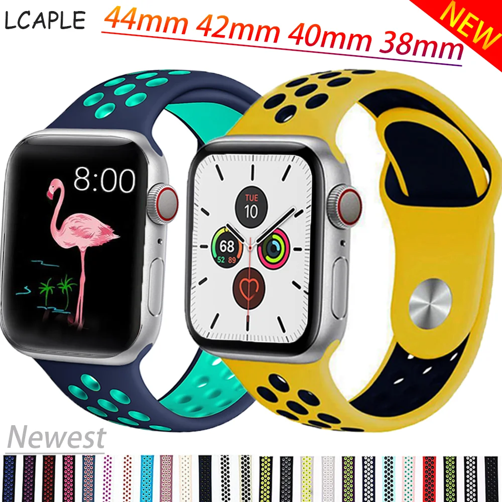 

Strap for Apple watch band Apple watch 5 4 3 2 1 44 mm/40mm iWatch band 42mm/38mm Breathable Sport Silicone bracelet watchband
