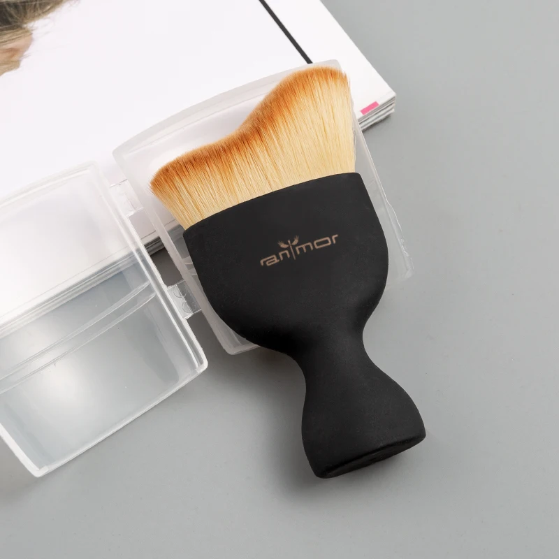 Кисти для макияжа Anmor S-образной формы 1 шт. нанесения рассыпчатой пудры с защитной