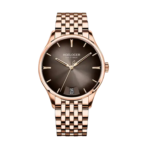 AGELOCER Original Budapest Watch Steel Strap Men's Business Dress Big Calendar Automatic Mechanical Watch Birthday Gift for Men - Image 10