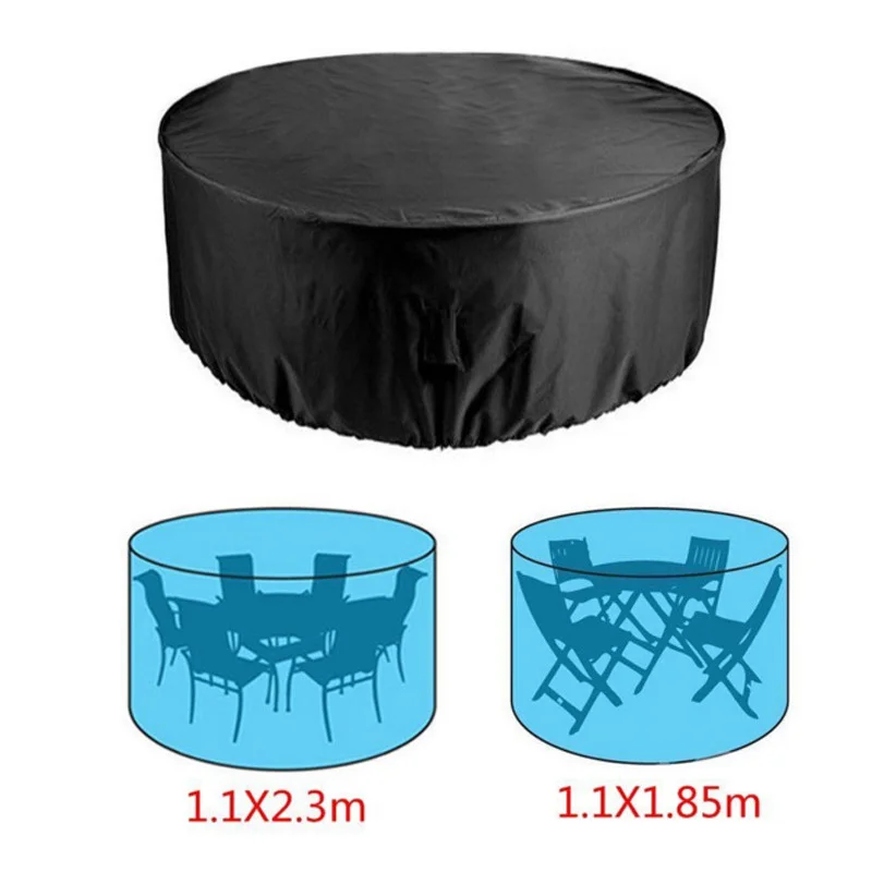 Многофункциональный чехол на стол и стул для двора, ткань Оксфорд, водонепроницаемый, для улицы, Круглый, защита от УФ-лучей, Пыленепроницаемый Чехол для мебели