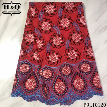 

H&Q latest african laces 2020 high quality swiss voile lace 100% cotton fabric embroidery with stones and rhinestone 5 yards/pcs