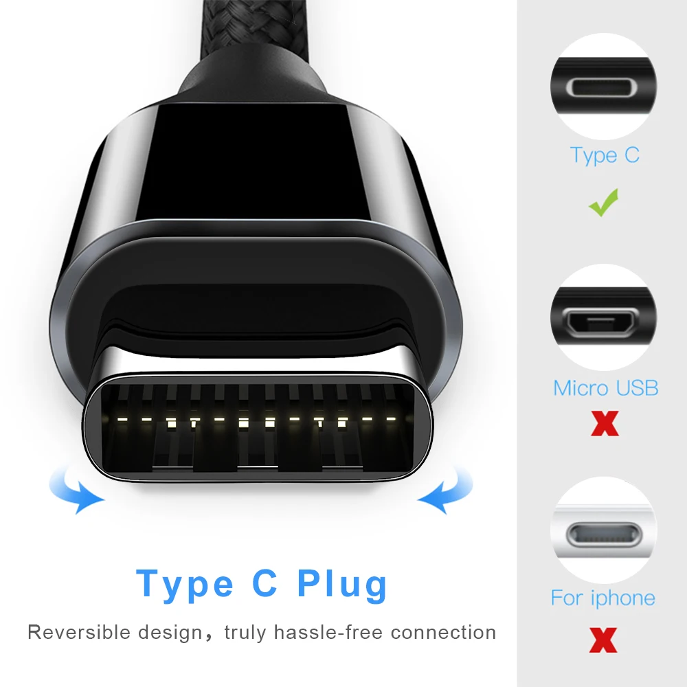 Кабель usb type-C 3A для быстрой зарядки USB C кабель для передачи данных Usb-C зарядное устройство для samsung S10 S9 S8 Xiaomi mi 8 красный mi Note 7 кабель type-C