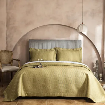 

Yellow Gray White Blue 1000TC Premium Egyptian Cotton Quilting Bedspread Coverlet Bed Cover Set Blanket Bed sheet Pillowcases