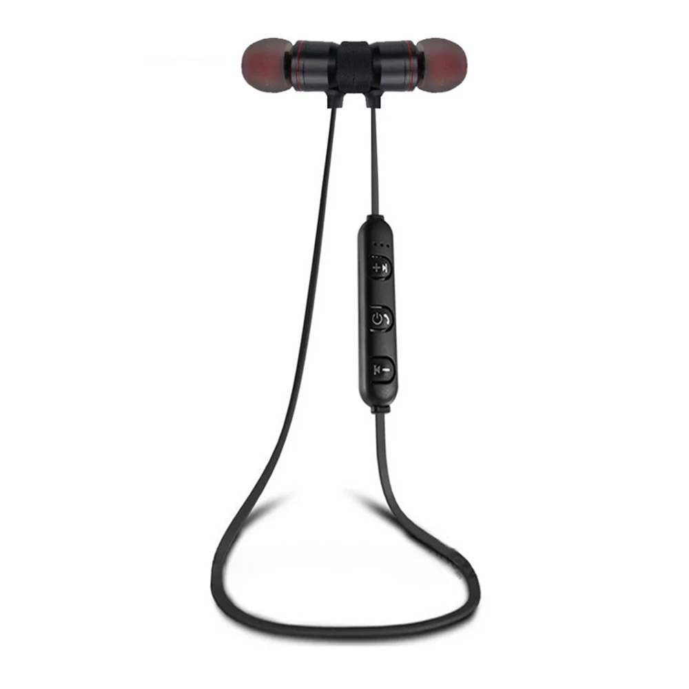 Черный Magnetic Bluetooth Wireless Stereo Earphone Sport Headset For iPhone X 7 8 Samsung S8 Xiaomi Huawei Waterproof Earbuds With Mic - Цвет: Черный