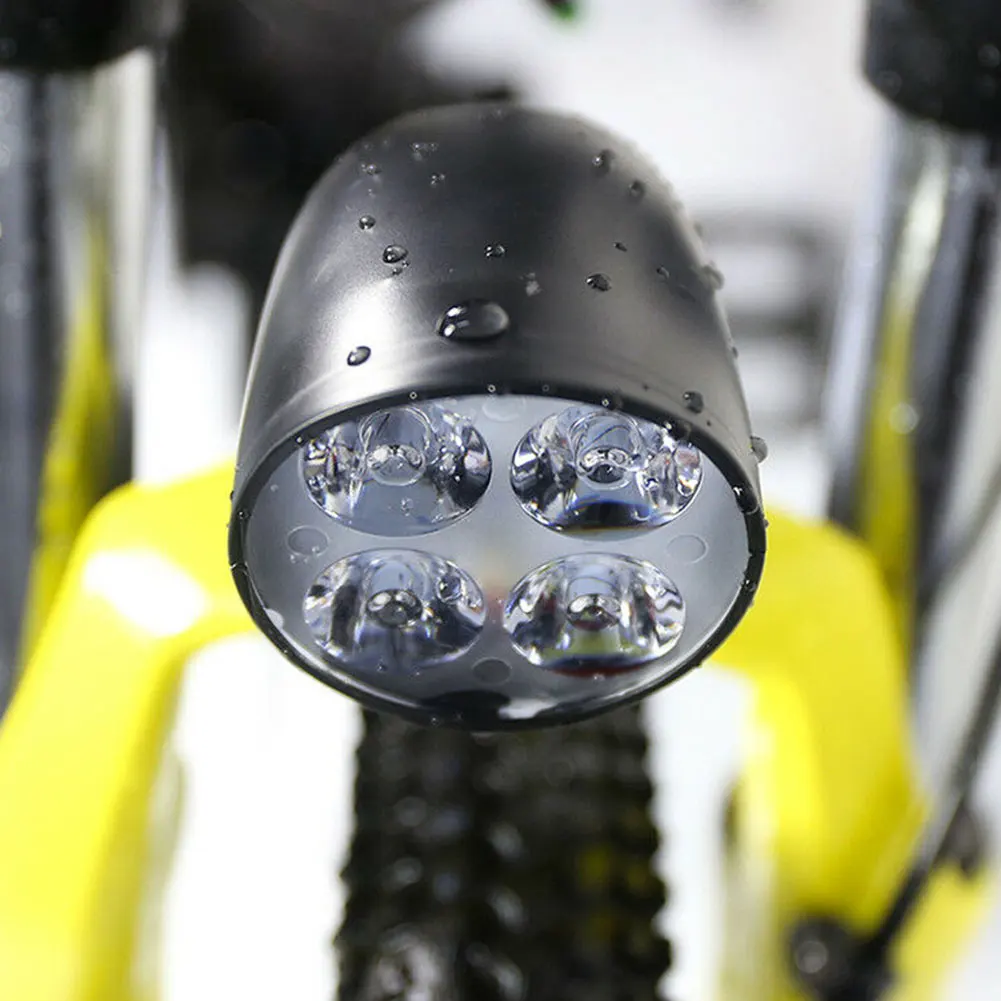 36-48 В аксессуары для ночного велоспорта, запчасти для фонарика, электрический мотороллер фара с рогом, 4 светодиода, лампа для езды на велосипеде