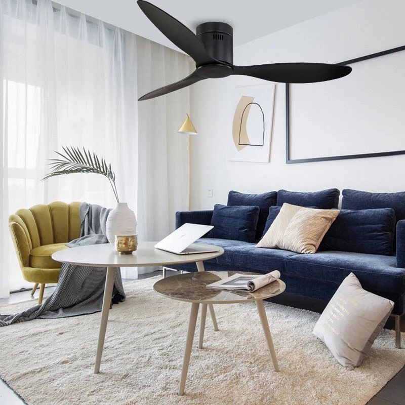 Large Size Ceiling Fan Without Lights With Remote Control 52inch White Black Color American Style Decor Ventilator Ceiling Fan Ceiling Fans Aliexpress