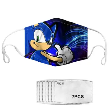 

2020 3D Fashion Unisex Children Face Mask Pretty Sonic Printing Anti-dust Masks Masker For Boys Girl Men Dropshipping
