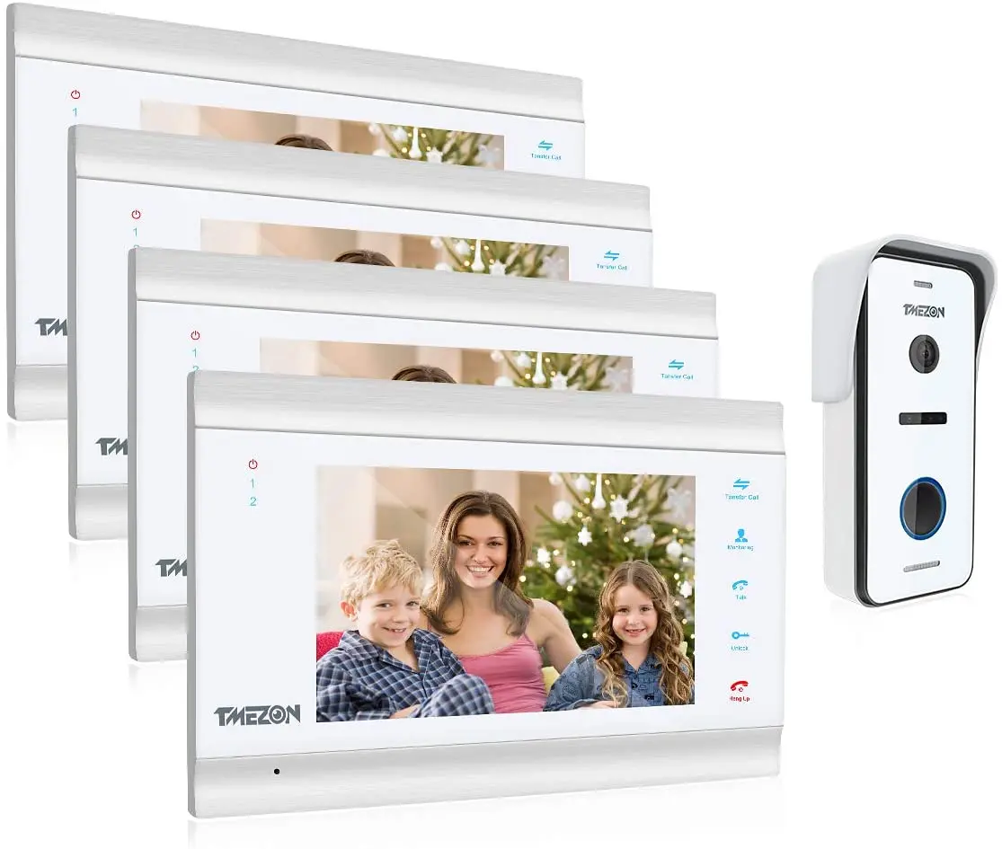 video intercom indoor station TMEZON video door intercom doorbell intercom system, 1080P 7 inch 1 monitor 1 camera touch button, night vision door video intercom Door Intercom Systems