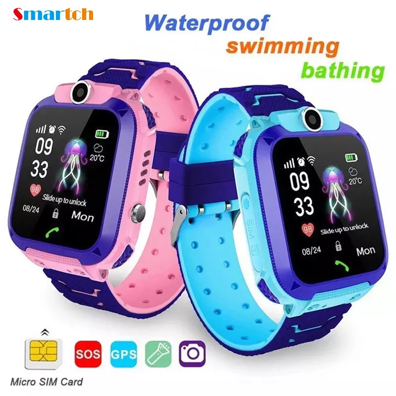 Smartch Z5S Kids Smart Watch IPX7 Waterproof Touch Screen SOS Phone Call Location Tracker Anti-Lost children Smartwatch Q12 | Электроника