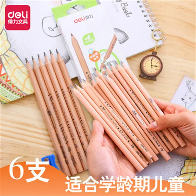 

Deli Big Triangle Pencil Thick Rod HB Pencil Correction Holding Pen Student Sketch Painting Preschool Pencil