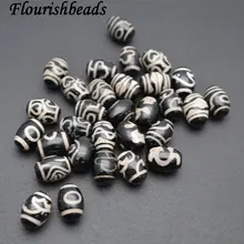 10x14 мм микс вен натуральный черный агат баррель трубы камень дзи свободные бусины 20 шт в партии