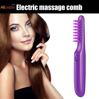 

Alileader Facory Selling Electric Massage Hair Combs Purple Detangling Hair Brush For Wet And Dry Hair Curly Straight Can Use