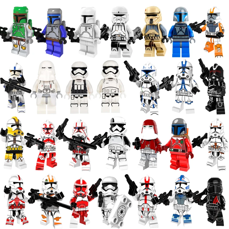 

Single Legoelys Star Wars 501St Legion Clone Fox Wolfpack Trooper Figure Shock Storm Sand Death Snowtrooper Building Block Toys