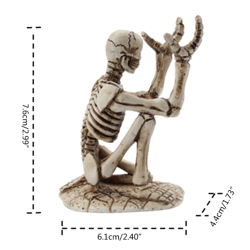 C90C Creative Resin Skeleton Pen Stand Skull-like Headphone Holder Rack Multifunctional Pencil Holder Geat Birthday Gift 6